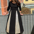 Simple Dress, St. Tropez mit Pailletten, mit Taschen, festliches Kleid, Kleid Hochzeitsgast, schwarzes Kleid, Pinkes Kleid
